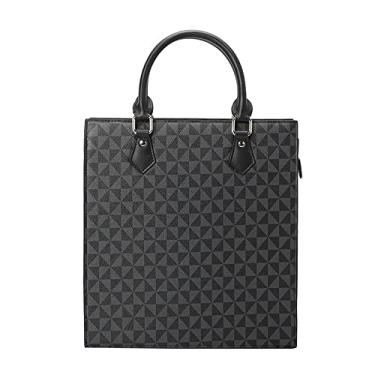 Imagem de ANNI RIEL Bolsa extra grande para mulheres, pasta de couro, bolsa de trabalho, bolsa de couro com padrão de moda, bolsa feminina, Preto
