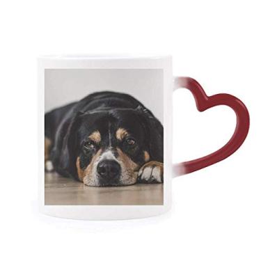Imagem de Caneca sensível ao calor com foto de animal de estimação para cães, caneca de grés que muda de cor vermelha