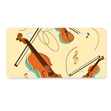 Imagem de DIYthinker Violino Instrumentos Musicais Padrão Placa de Licença Decoração de Carro Acessório de Aço Inoxidável