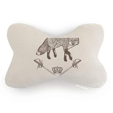 Imagem de DIYthinker Almofada de apoio de cabeça com estampa de espada de raposa, estilo barroco, estilo carro, decoração de pescoço