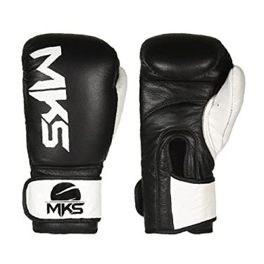 Imagem de Luva de Boxe MKS Combat Rustic Black White Couro