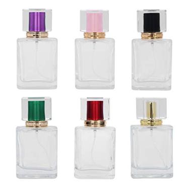 Imagem de Frasco de perfume recarregável de vidro, 6 peças, frasco de spray vazio, dispensador atomizador de perfume, para casa, presente de 50 ml