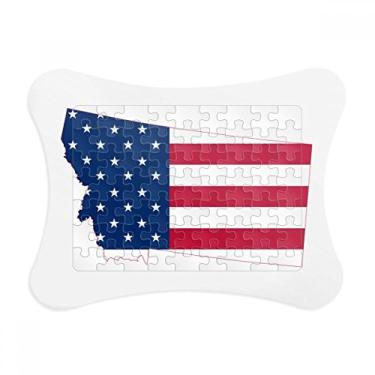 Imagem de Montana USA Mapa Estrelas Listras Bandeira em Forma de Quebra-Cabeça Decoração Decoração Decoração Decoração