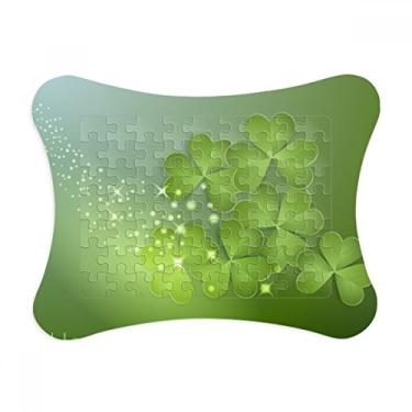 Imagem de Quatro folhas Star Ireland St Patrick's Day moldura de quebra-cabeça decoração de quadro ornamento de quebra-cabeça