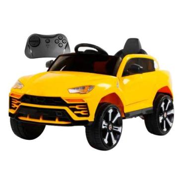 Imagem de Mini Carro Eletrico Infantil 12V Com Controle Amarelo - Import Way