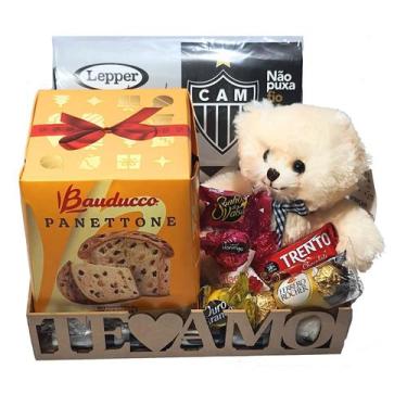 Imagem de Cesta De Natal Presente Times Futebol Chocolates Urso Toalha - Cesta D