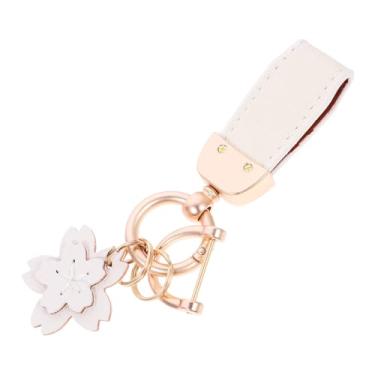 Imagem de STAHAD chaveiro de couro chaveiro para chaves de carro pulseira de chaveiro mochilas femininas bolsas femininas delicado carteira anel de corrente decorar Senhorita florzinha branca