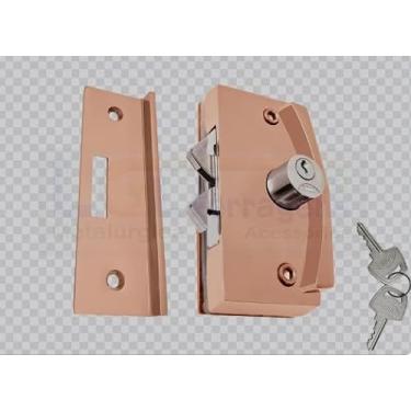 Imagem de Generic Fechadura para Porta Correr vidro temperado/blindex 3530 OU 1510X com a contra ALVENRIA Blindex 8/10mm - ROSE GOLD - Fecho para Porta de Vidro Correr