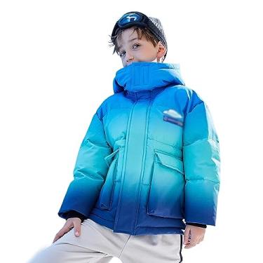 Imagem de GAGALU Jaqueta curta gradiente fresca, jaqueta moderna à prova de vento para trabalho infantil, Azul, G