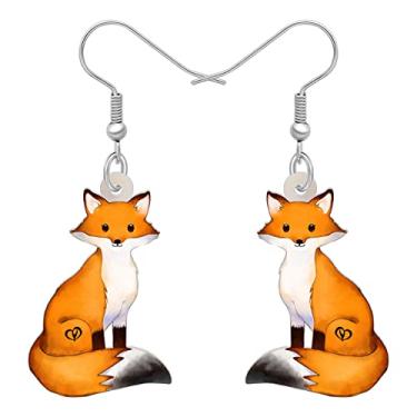 Imagem de DALANE Brincos de raposa de anime acrílico com pingente de animais joias modernas para mulheres, meninas, crianças, pingentes, presentes de festa, Medium, Acrílico, Sem pedra preciosa