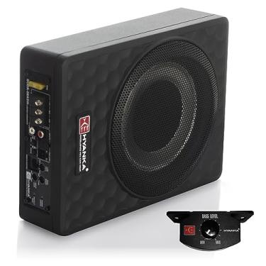 Imagem de H YANKA Subwoofer compacto para carro SODA-08ASW 400W 20 cm com amplificador integrado, subwoofer fino para carro/caminhão/Jeep Audio