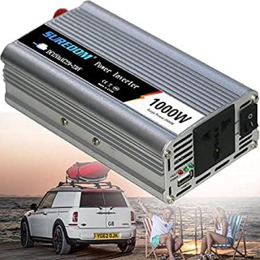 Imagem de Inversor de energia dc 12v para 220v ac conversor display 2a usb adaptador de carregador de carro para telefones rv tablets pc laptops, 1000w,12v