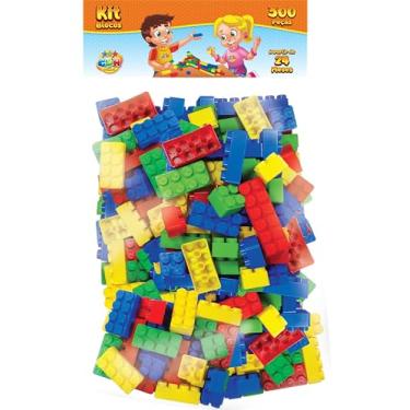 Imagem de GGB Plast Blocos de Montar Infantil Grande 300 Peças Coloridas