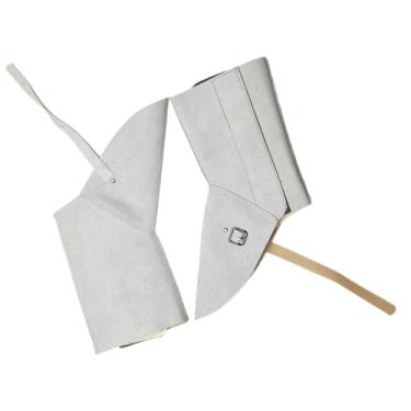Imagem de shamjina Capa de sapato de soldagem couro do plutônio resistência de alta temperatura protetor de sapato profissional botas capa