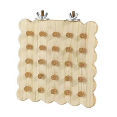 Imagem de Fenteer Brinquedo rolha de mascar, suporte de poleiro de pássaro, brinquedo de gaiolas de, jogo de de cortiça para periquitos araras, 15cmx15cmx1cm