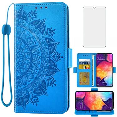 Imagem de Asuwish Compatível com Samsung Galaxy A50 A50S A30S capa carteira de vidro temperado protetor de tela suporte de cartão alça de pulso capa de celular para Glaxay A 50 50S 30S Gaxaly S50 50A SM A505G
