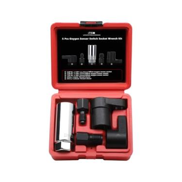 Imagem de ITEQ 5 peças de ferramenta de remoção de chave de soquete de sensor de oxigênio automotivo e conjunto de perseguidor de roscas