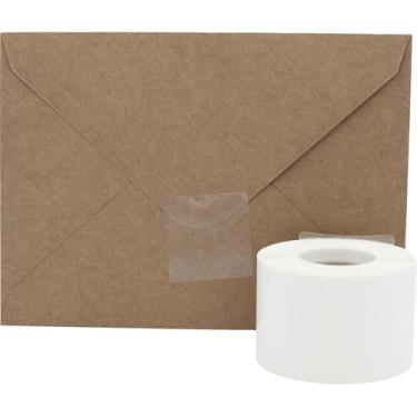 Imagem de Adesivos quadrados transparentes, 3,8 cm quadrados, 500 etiquetas em um rolo