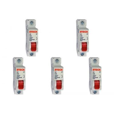 Imagem de Kit C/5 - Disjuntor Steck ''Din'' Unipolar 63A. C