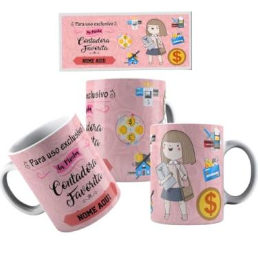 Imagem de Canecas de Porcelana Branca Personalizadas Coleção Profissões 2 (Contadora)