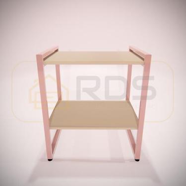 Imagem de Mesa de Cabeceira Bella Estilo Industrial MDP Metal RoséGold - RDS Met