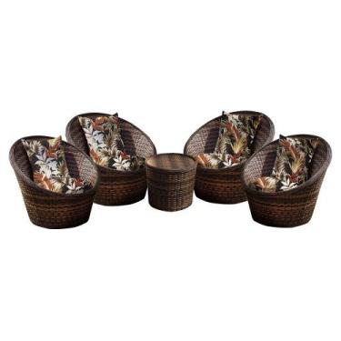 Imagem de Conjunto de Poltronas Fibra Sintética Buenos Aires - 4 Poltronas + 1 M