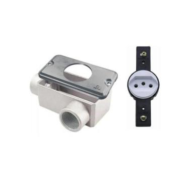 Imagem de Condulete LL Wetzel + Tampa Redonda + Mod Tomada Redonda 10A