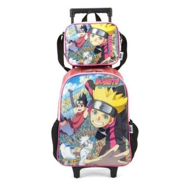 Imagem de Kit Mochila Rodinha Carrinho+ Lancheira Boruto VM Original