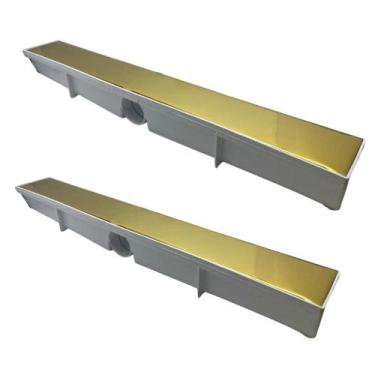 Imagem de Ralo Linear Oculto Dourado 6x100cm Com tampa Aco Inox Fineza