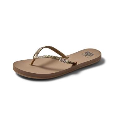 Imagem de REEF Sandálias femininas Stargazer | Chinelos femininos com glitter com palmilha macia | Impermeável, preto/preto, 11, Pedra preciosa, 36