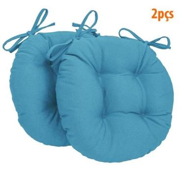 Imagem de Almofada Para Assento Redondo Ø40cm - Azul 2 Peças - FASTLAR