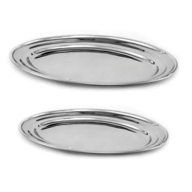 Imagem de Jogo com 2 Travessas Aço Inox - Kitchens (35cm e 40cm) - Super Saldão 