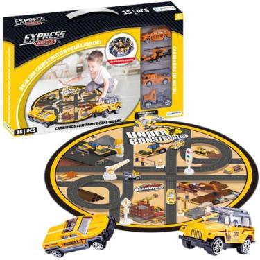 Imagem de Tapete Infantil C/ Carrinhos Pista Construção Vira Bolsa - Multikids