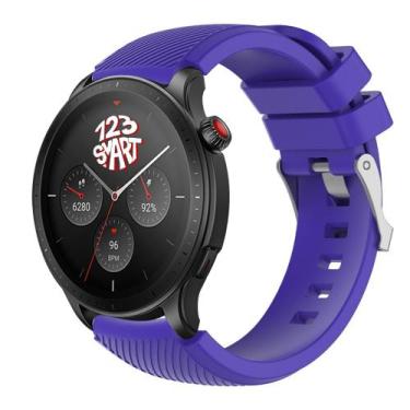 Imagem de Pulseira Silicone Fecho Prata compatível com GTR4 GTR 4 A2166 / GTR3 /