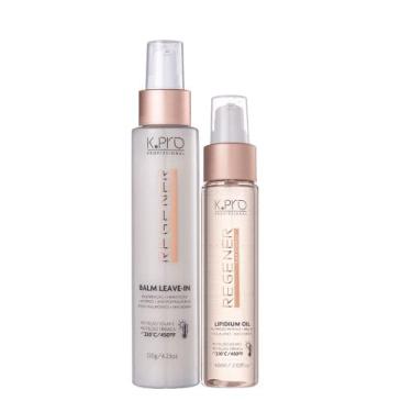 Imagem de Kit K.Pro Profissional Regenér finalizadores Balm Leave-in e Lipidium 