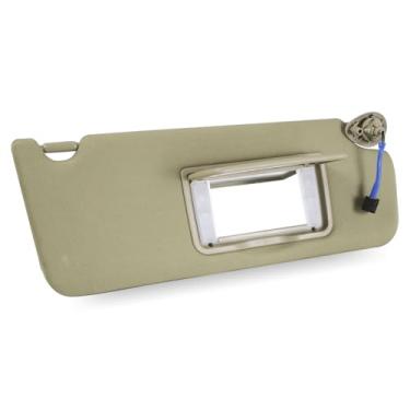 Imagem de Viseira de sol do lado direito do passageiro bege compatível com Honda Pilot 2016-2022 2018-2020 Honda Ridgeline Sunvisor com espelho com luminária substitui # 83230TG7A12ZB