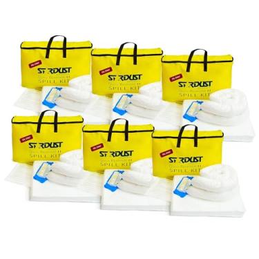 Imagem de STARDUST Super Absorbent Stardust Spill Products 6-Pacote, Kit de Derramamento Somente de Óleo de Resposta Rápida - O Pacote Inclui: Bolsa de Lona Amarela,(15) Almofadas Absorventes So