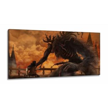 Imagem de Quadro Decorativos Bloodborne em Tecido Canvas 130x60 120x60 sala quar
