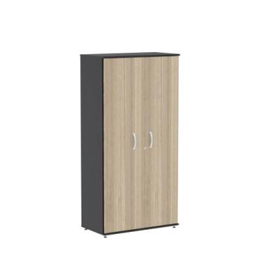 Imagem de Armario Alto 02 Portas Maxxi Pandin 1,60 M Noce Naturale e Preto
