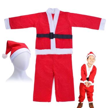 Imagem de Roupa Papai Noel Infantil Criança Natal Natalino Festa Comemoraçao Evento Fim De Ano