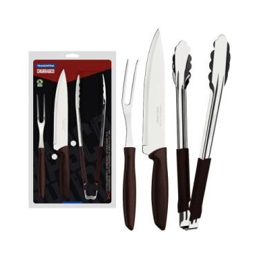 Imagem de Kit para Churrasco Tramontina Plenus Aço Inox eCabos de Polipropileno 