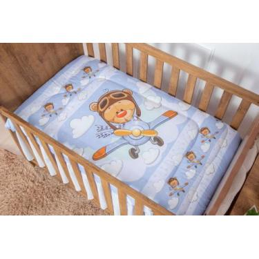 Imagem de Edredon Bebê Para Berço De Bebê Estampado - Criativa, Urso Aviador