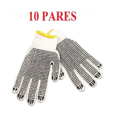 Imagem de Luvas De Algodao Malha Tricotada Pigmentada Kit 10 Pares - EMB-UTILIT
