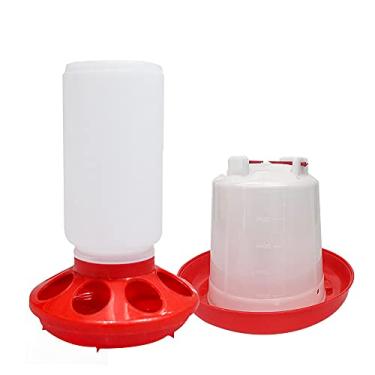 Imagem de Lucky Farm Kit comedouro e bebedouro para pintinhos Bebedouro e comedouro de 1l para frangos de corte e aves codornas pombos