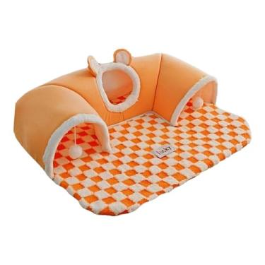 Imagem de Gralara Cama de túnel para gatos, quente para inverno, brinquedo interativo, tapete de túnel, treinamento para gatinhos, playground, centro de, Xl