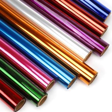 Imagem de Nitelemn 9 Colors Transparent Colored Cellophane Wrap, Cellophane Paper Roll for Gift Baskets, Treats Wrapping, DIY Arts Crafts Project Decoration(17” x 10ft x 9Rolls)L8