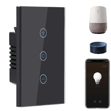 Imagem de BSEED Interruptor Dimmer Inteligente, Interruptor Dimmer Wifi 2.4Ghz Funciona com Alexa E Google Home, Fio Neutro Requer Interruptor Dimmer, Interruptor Dimmer Touch Único Polo para Lâmpada, Controle