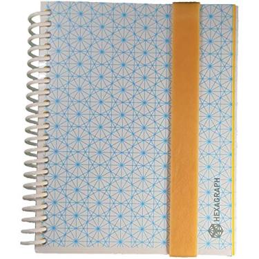 Imagem de Caderno espiral de 10,8 cm x 14 cm Hexagraph 200 páginas, 100 folhas 90 GSM. Com bolso