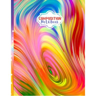 Imagem de Composition Notebook: COMPOSITION NOTEBOOK BEAUTIFUL RAINBOW SWIRLS, TEENS, KIDS, STUDENTS, 120 PAGES WIDE-RULED LINED, HIGH GLOSS COVER GRAPHIC!