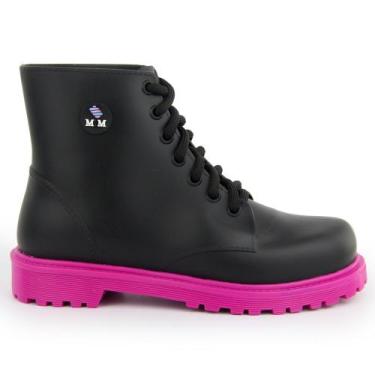 Imagem de Bota Coturno Infantil Feminino Menina Injetado Plástico Galocha Com Ca